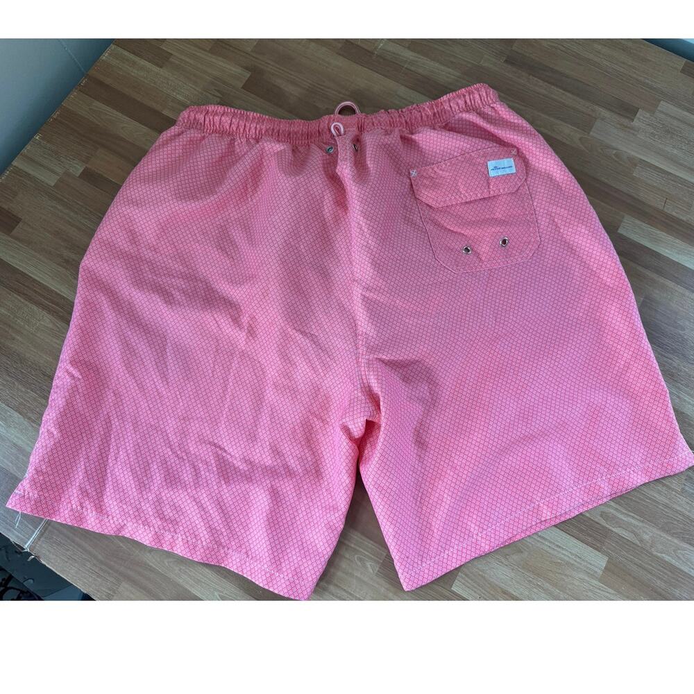 Peter Millar Seaside Collection Men's XL Pink Geometric Print Swim Trunks